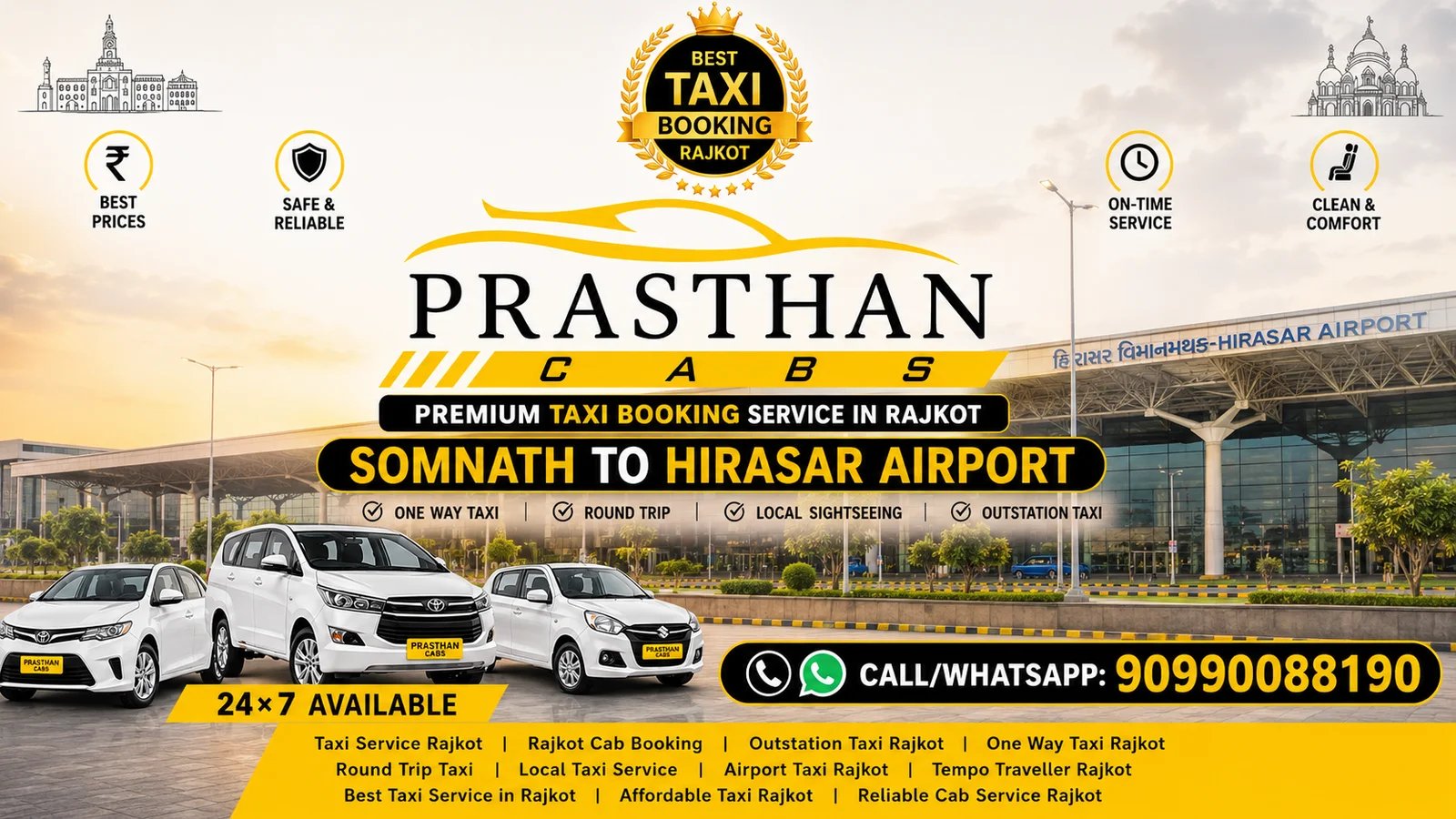 Somnath to Rajkot Airport Taxi